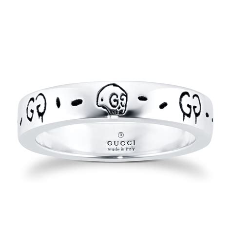 gucci silver ring heart|Gucci ghost ring silver.